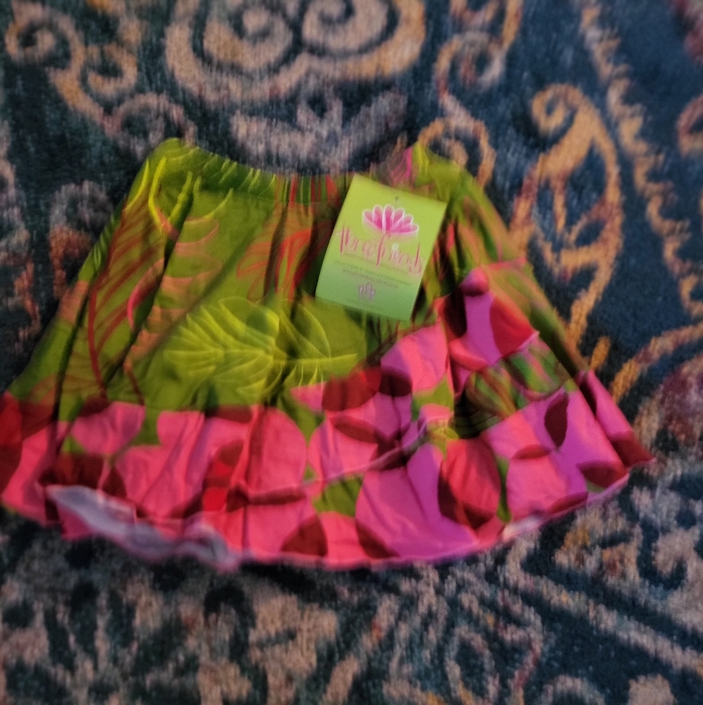 Three Friends Girls Size 5 Green and Pink Tropical Floral Skirt DEAL 5 for $20